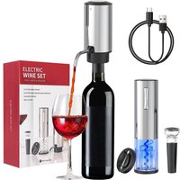 Elektrischer Weinflaschenöffner Set, 4-in-1 Weinöffner Set mit Wiederaufladbarer Korkenzieher, Automatischer Weinbelüfter, Folienschneider und Vakuum Elektrischer Weinflaschenöffner Set, 4-in-1 Weinöffner Set mit Wiederaufladbarer Korkenzieher, Automatischer Weinbelüfter, Folienschneider und Vakuum von TODECO