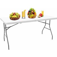 Garten Klapptisch, Klappbarer Tisch , 180 x 74 cm, Weiß, In der Mitte klappbar, Material: hdpe, Maximale Belastbarkeit: 100 kg - Weiß von TODECO