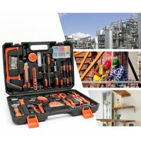 Household Tool Box, Home Tool Kit, 114 Werkzeuge, mit schwarzem Koffer, Material: Stahl, Kunststoff von TODECO