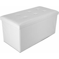 Todeco - Sitztruhe, Kunstleder Sitzhocker Maximale Belastbarkeit: 150 kg Material: Kunstleder Abgenähtes und gesticktes Finish, 76 x 38 x 38 cm, Weiß von TODECO