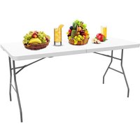 Table Pliante Transportable, Table en Plastique Robuste, 180 x 74 cm, Blanc, Pliable en deux, Matériau: HDPE Table Pliante Transportable, Table en Plastique Robuste, 180 x 74 cm, Blanc, Pliable en deux, Matériau: HDPE von TODECO