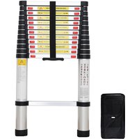 Teleskopleiter 3,8 Meter, Klappleiter Maximale Belastbarkeit: 150 kg Standard/Zertifizierung: EN131, gratis Tragetasche von TODECO