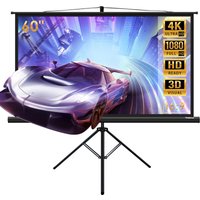 Leinwand mit Stativ 60 Zoll, Tragbar Projektor Leinwand, 130 x 75 cm, 16:9, 4K hd Klappbar Beamer Projektion Filme Leinwand für Indoor Outdoor Home von TODECO