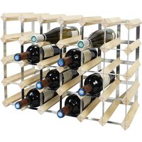 Todeco - Wine Rack, Bottle Wine Holder, 30 bottles, 61,2 x 42 x 22,8 cm, Naturholz, Größe: 61,2 x 42 x 22,8 cm von TODECO