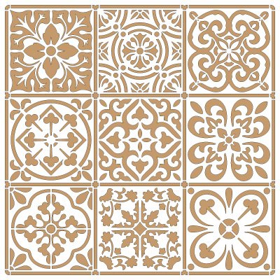 Stencil Deko Hintergrund 095 Fliesen 2 Schichten. Ungefähre Größen: Stencil Größe: 25 x 25 cm Design Größe: 22 x 22 cm Stencil Deko Hintergrund 095 Fliesen 2 Schichten. Ungefähre Größen: Stencil Größe: 25 x 25 cm Design Größe: 22 x 22 cm von TODO-STENCIL