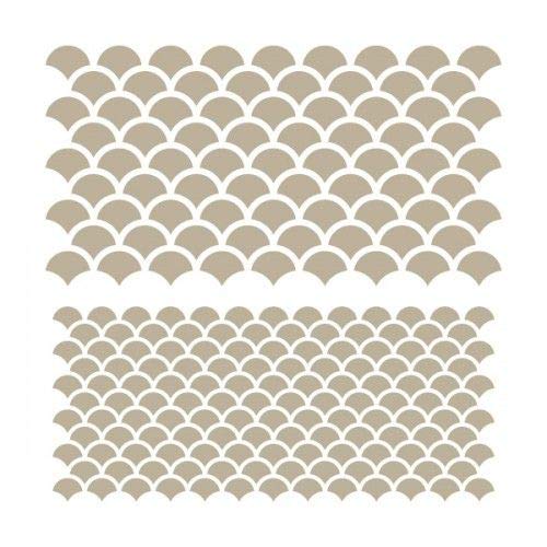 TODO-STENCIL Schablone Mini Deco Hintergrund 096 Skalen Außenmaße: 12 x 12 cm Innenmaße Design 10,7 x 10,7 cm von TODO-STENCIL