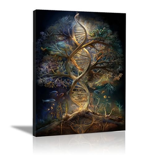 TODOAA Abstrakt Baum Des Lebens Wanddeko Ozean Abstraktes Baumbild Wohnzimmer Poster & Kunstdrucke Leinwand Gemälde Moderne Wand Für Die Bilder Heimbüro(Golden)-30x40cm Gerahmt von TODOAA