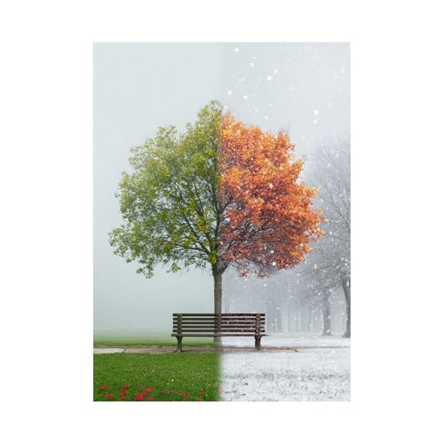 TODOAA Baum Des Lebens Wanddeko Leinwandbilder Winter Abstraktes Baumkunstwerk Abstraktes Wandbilder Heimbüro - Wohnzimmer Dekorationen Poster & Kunstdrucke(grün)-40x60cm Ungerahmt von TODOAA