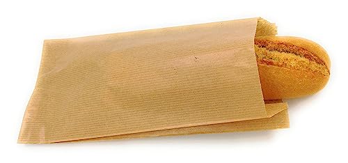 Baguette-Kraftpapierbeutel, Snack, 32,5 x 10 x 4 cm, 100 Stück von TODOKRAFT