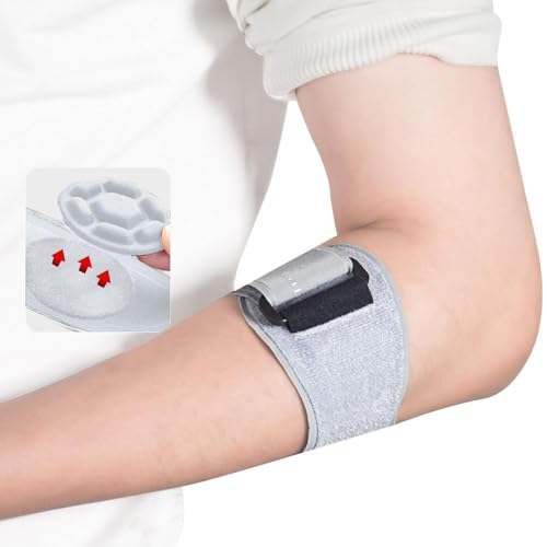 TOEECY Komfortabler Tennisarmbandage mit Polster Verstellbare Ellbogenstütze für Schmerzreduktion Atmungsaktive Sportbandage für Arm und Hand Schwarz 1 Stück(Black) von TOEECY