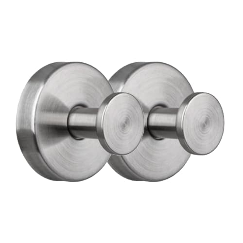 TOEECY 2 Stück Saugnapf Haken Kein Lochen und Kein Kleben Starke Saugkraft Kleiderhaken Vielseitig Einsetzbar Stabil und Strapazierfähig für Fenster Glas Bad Küche Badezimmer (Silber) von TOEECY