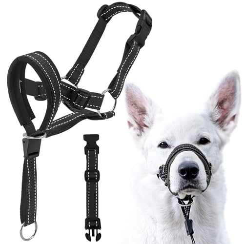 TOEECY HALTI Kopfgeschirr Hundehalfter Halfter Für Hunde Hund an der Leine zieht Anti Zug Hundegeschirr Verstellbar Bequemes Und Robustes Geschirr Für Hunde (L) von TOEECY