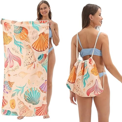 TOEECY Strandtuch Muschel Design Mikrofaser Schnelltrocknend 160x80 cm Leicht Und Kompakt Perfekt Für Strand Pool Reisen Camping Vielseitige Nutzung Hochwertiges Badetuch TOEECY Strandtuch Muschel Design Mikrofaser Schnelltrocknend 160x80 cm Leicht Und Kompakt Perfekt Für Strand Pool Reisen Camping Vielseitige Nutzung Hochwertiges Badetuch von TOEECY