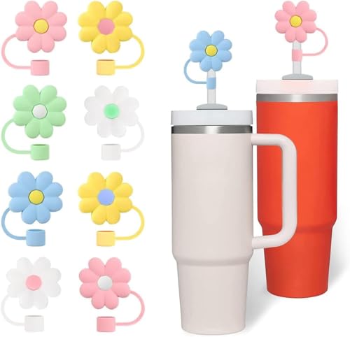 TOFBS 8 Stück Blumenform Trinkhalm Abdeckung Silikon Strohhalm Kappen Wiederverwendbar Staubdicht Becherdeckel Zubehör TOFBS 8 Stück Blumenform Trinkhalm Abdeckung Silikon Strohhalm Kappen Wiederverwendbar Staubdicht Becherdeckel Zubehör von TOFBS