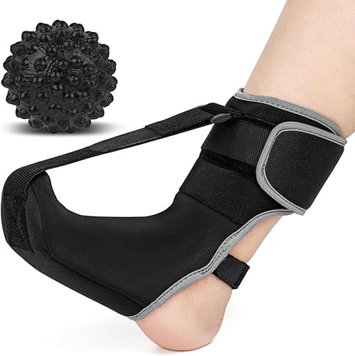 TOFBS Fußheberschiene Orthese Set Massageball Plantarfasziitis Stütze Knöchelorthese Nachtschiene Fußbandage Schmerzlinderung von TOFBS