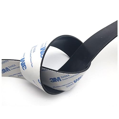 TOFIMA 1 Stück schwarzer Silikonkautschukstreifen 3M Selbstklebender Dichtungsstreifen Anti-Rutsch-Dämpfer-Dichtung Breite 10–50 mm Dicke 0,5/1/2/3 mm (Size : 300x10mm (1Pc), Color : 0.5mm) von TOFIMA