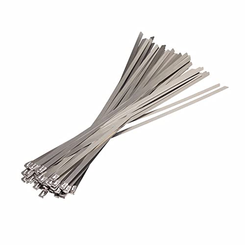 TOFIMA 20 Stück/10 Stück Edelstahl-Metallkabelbinder Zip-Auspuff-Wrap Coated Locking Metal Zip-Exhaust Multifunctional Locking Cable Ties (Color : 20Pcs-4.6x450mm) von TOFIMA