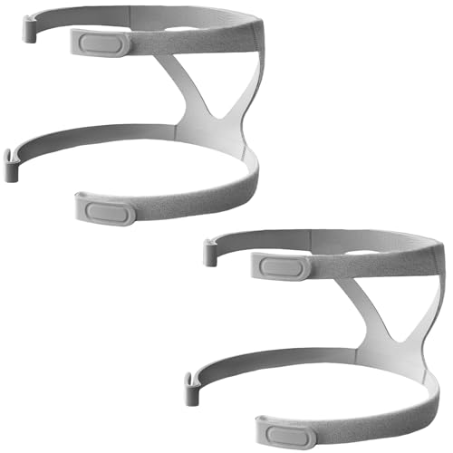 TOFOCO Universal-Ersatz-Kopfband Vollmaske Ersatzteil, 4-Punkt verstellbares CPAP-Kopfband, CPAP-Zubehör für CPAP-Beatmungsgerät, grau (ohne Maske) (2) von TOFOCO