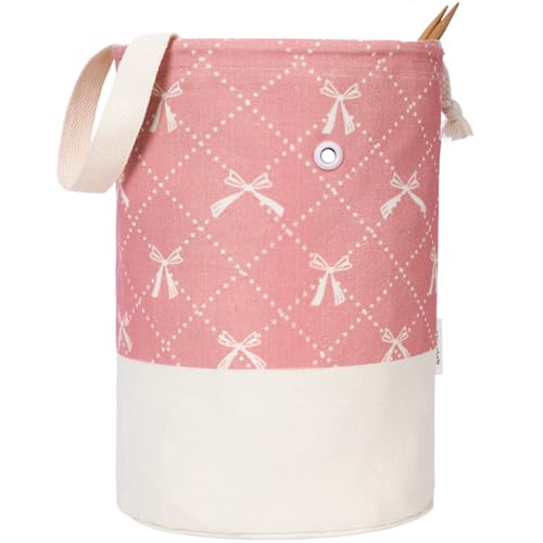 TOGETRUE Garntasche, Strick- und Häkeltasche, tragbare Garnaufbewahrungstaschen, Organizer für Häkelprojekte, zum Aufbewahren von Knäuel, kurze Stricknadel (Medium, Schleife) von TOGETRUE