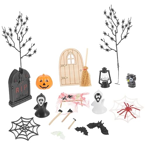 TOGEVAL 1 Satz Mini Halloween Puppenhaus Zubehör Set Miniatur Dekoration für Halloween DIY Deko für Puppenhäuser und Kreative Projekte von TOGEVAL