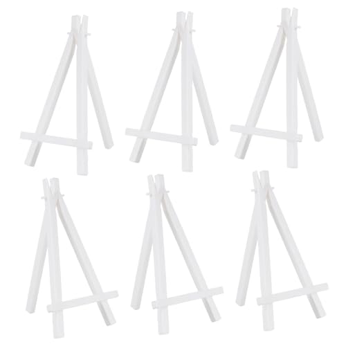 TOGEVAL 10 Stück Kleine Weiße Mini Staffeleien aus Kunststoff Stabiler Easel Holder Stand für Präsentieren von Fotos Karten Bildern für Büro Hochzeit Wohnzimmer und Ausstellungen von TOGEVAL