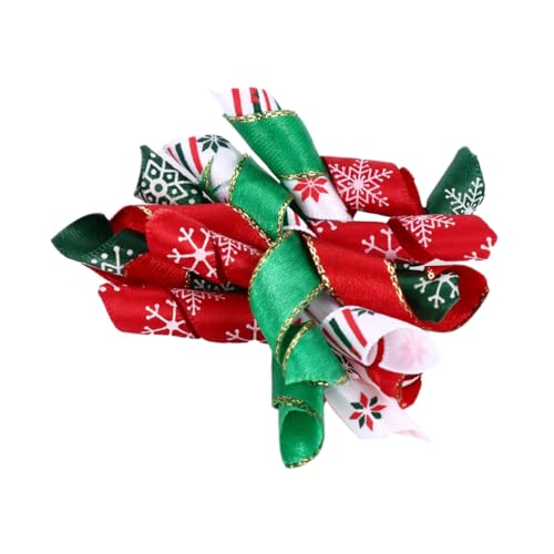 TOGEVAL 10 Stück Teiliges Haustier Haarband mit Weihnachtlichen Schleifen Strapazierfähiges Polyester und Gummiband Niedliche Xmas Haarschleifen für Hunde und Katzen Festliches Zubehör für von TOGEVAL