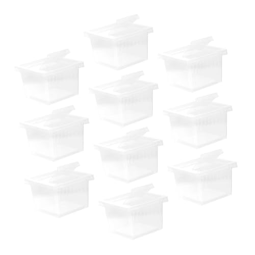 TOGEVAL 10 Stück Teiliges Tragbares Kunststoff Terrarium mit Belüftungslöchern Transparentes Kleines Reptilien Insektengehege Futterbox für Vogelspinnen Bartagamen Geckos und Skorpione von TOGEVAL