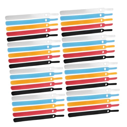 TOGEVAL 100 Stück Kabelbinder Wiederverwendbar Selbstklebend Nylon Klettbänder Kabelmanagement für Datenkabel Stromkabel Organizer Farben Je Robust Weich Kratzfrei von TOGEVAL
