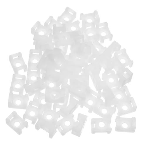 TOGEVAL 1000 Stück Kabelhalter Satteltyp mit Schraubloch Kabelorganizer Montagesockel für Wand Schreibtisch Kabelführung Zuverlässiger Drahtklemmenhalter für Kabelmanagement von TOGEVAL