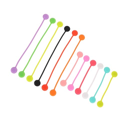 TOGEVAL 12 Stück Magnetischer Kabelhalter Kabelaufwickler mit Gummi für USB Kabel Organizer Kabelmanagement Abnehmbar Farblich Sortiert Geeignet für Handy und Computer Zufällige Farbe von TOGEVAL