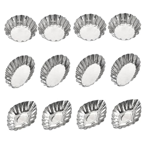 TOGEVAL 12 Stück Teiliges Edelstahl Tart Mold mit Flachem Boden Wiederverwendbar Leicht zu Reinigen Vielseitig für Ei Törtchen Puddings Cupcakes und Kekse Spülmaschinenfest Backfreundlich TOGEVAL 12 Stück Teiliges Edelstahl Tart Mold mit Flachem Boden Wiederverwendbar Leicht zu Reinigen Vielseitig für Ei Törtchen Puddings Cupcakes und Kekse Spülmaschinenfest Backfreundlich von TOGEVAL