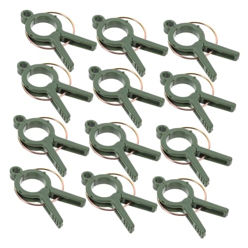 TOGEVAL 12 Stück Teiliges Gartenpflanzenclip Robustem Kunststoff Flexibler Pflanzenhalter für Kletterpflanzen und Tomaten Einfache Befestigung für Rankhilfen und Stängel Grün für von TOGEVAL