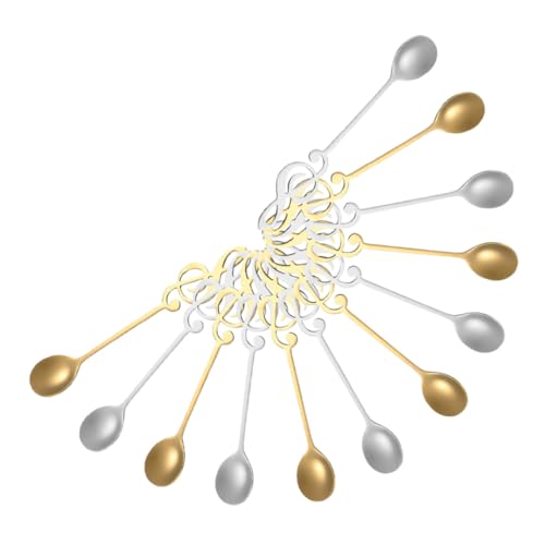TOGEVAL 12 Stück Teiliges Teelöffel Musikalisch Geformte Rührlöffel Gold und Silber Langlebige Milch und Kaffee Mischlöffel Kompakt und Stilvoll für Zuhause und Unterwegs TOGEVAL 12 Stück Teiliges Teelöffel Musikalisch Geformte Rührlöffel Gold und Silber Langlebige Milch und Kaffee Mischlöffel Kompakt und Stilvoll für Zuhause und Unterwegs von TOGEVAL