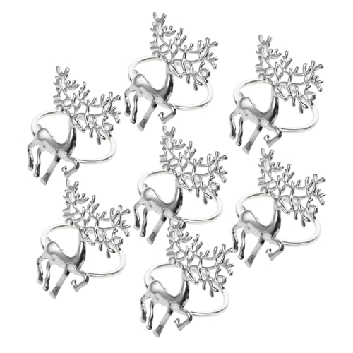 TOGEVAL 15 Stück Teiliges Serviettenringe Weihnachten Rentier Metall Serviettenhalter Robust Leicht Dekorativ für Party Festtagsdeko Tischgestaltung von TOGEVAL