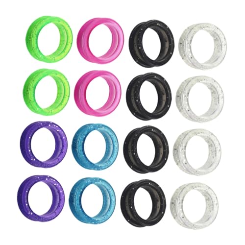 TOGEVAL 16 Stück Teiliges Scheren Finger Schutzringe Rutschfeste Flexible Haarschneide Haustier Scheren Zubehör Einfach zu Montieren Komfortabel und Langlebig von TOGEVAL