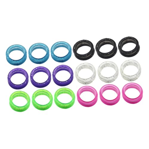 TOGEVAL 18 Stück Finger Ringe für Scheren Teiliges Bunten Farben Schwarz Grün Lila Rutschfeste Scheren Einsätze für Friseure und Schützend für Finger TOGEVAL 18 Stück Finger Ringe für Scheren Teiliges Bunten Farben Schwarz Grün Lila Rutschfeste Scheren Einsätze für Friseure und Schützend für Finger von TOGEVAL