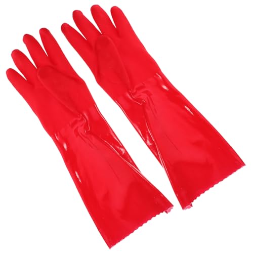 TOGEVAL 2 Paare Dicke Spülhandschuhe aus Latex Rutschfest Lang Wiederverwendbar Bequeme Haushalts Reinigungshandschuhe für Küche Geschirr Garten Waschen Rot TOGEVAL 2 Paare Dicke Spülhandschuhe aus Latex Rutschfest Lang Wiederverwendbar Bequeme Haushalts Reinigungshandschuhe für Küche Geschirr Garten Waschen Rot von TOGEVAL