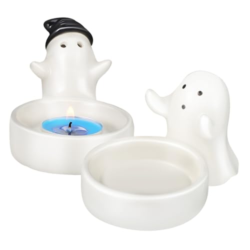 TOGEVAL 2 STK. Halloween Kerzenhalter aus Harz Dekorativer Teelichthalter mit Verspieltem Design Kompakt für Tischdeko für Halloween Geburtstag und Gemütliche Wohnatmosphäre TOGEVAL 2 STK. Halloween Kerzenhalter aus Harz Dekorativer Teelichthalter mit Verspieltem Design Kompakt für Tischdeko für Halloween Geburtstag und Gemütliche Wohnatmosphäre von TOGEVAL