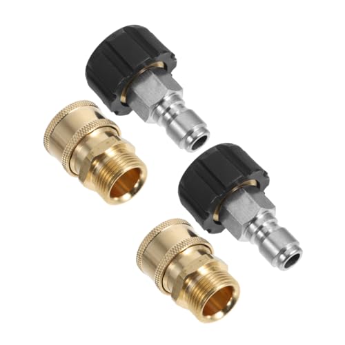 TOGEVAL 2 Sätze Hochdruckreiniger Adapter Gewinde Schnellkupplung Messing Hochdruckschlauch Verbinder für Vielseitige Reinigungsanwendungen mit Hoher Druckdichtigkeit von TOGEVAL