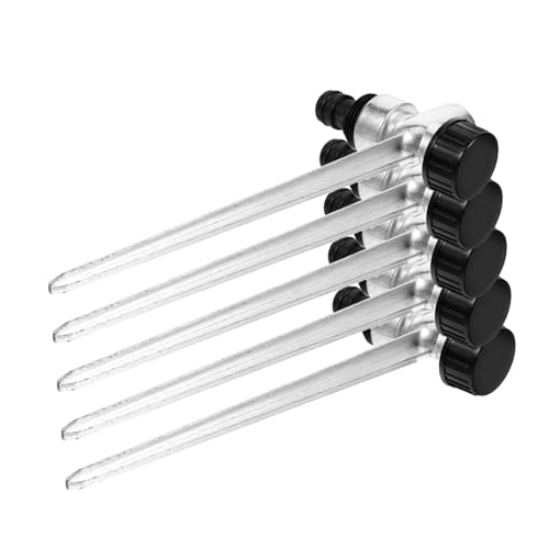 TOGEVAL 2 Stück Automatischer rotierender Sprinkler Rasenflächen Spitze außen Bewässerung Spikes Rasenversorgung Sprinkler-Spike-Basis Gartenversorgung Zinklegierung Silver von TOGEVAL