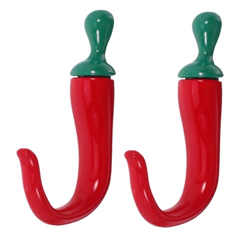 TOGEVAL 2 Stück Chili-pfeffer Metall Wandhaken Dekorative Robuste Zinklegierung Vielseitig für Küche Bad Schlafzimmer Praktische Doppelhaken zur Aufbewahrung von Schürzen Mänteln Leichten TOGEVAL 2 Stück Chili-pfeffer Metall Wandhaken Dekorative Robuste Zinklegierung Vielseitig für Küche Bad Schlafzimmer Praktische Doppelhaken zur Aufbewahrung von Schürzen Mänteln Leichten von TOGEVAL