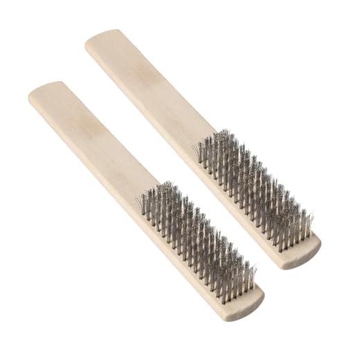 TOGEVAL 2 Stück Drahtbürste Reinigungsbürste schrubben handhaben sauber Bodenschrubber starr werkzeug Reinigen von Peelingbürsten Kratzbürste aus Stahldraht weiche Drahtbürste Hölzern von TOGEVAL