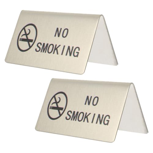 TOGEVAL 2 Stück Edelstahl No Smoking Schild Tischaufsteller Verbotsschild Rauchverbot Lesbar Langlebig für Öffentliche Bereiche und Partys TOGEVAL 2 Stück Edelstahl No Smoking Schild Tischaufsteller Verbotsschild Rauchverbot Lesbar Langlebig für Öffentliche Bereiche und Partys von TOGEVAL