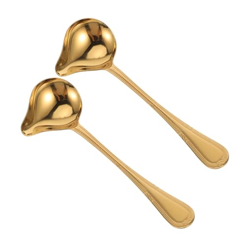 TOGEVAL 2 Stück Edelstahl Saucenkelle mit Entfettungs Duckbill Design Langlebig Vielseitig für Hot Pot Suppen Soßen Hitzebeständig Rostfrei Goldfarben Praktische Küchenhelfer zum TOGEVAL 2 Stück Edelstahl Saucenkelle mit Entfettungs Duckbill Design Langlebig Vielseitig für Hot Pot Suppen Soßen Hitzebeständig Rostfrei Goldfarben Praktische Küchenhelfer zum von TOGEVAL