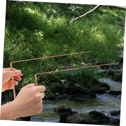 TOGEVAL 2 Stück Flexible Messing Wünschelruten Teiliges mit Langem Griff Leicht Tragbar Langlebig Geeignet für Wassersuche Geomantie Geistjagd und Goldortung von TOGEVAL