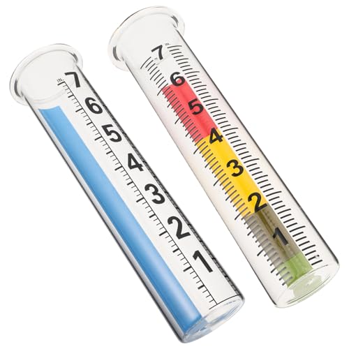 TOGEVAL 2 Stück Glas Regenmesser Ersatzrohr Hohe Präzision Wetterfest für Garten Außenbereich Genaue Niederschlagsmessung mit Kratzfestem Blauem und Dreifarbigem Boden TOGEVAL 2 Stück Glas Regenmesser Ersatzrohr Hohe Präzision Wetterfest für Garten Außenbereich Genaue Niederschlagsmessung mit Kratzfestem Blauem und Dreifarbigem Boden von TOGEVAL