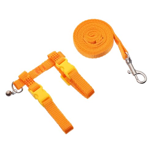 TOGEVAL 2 Stück Haustier Brustgeschirr für Kaninchen Hamster Meerschweinchen Robustes Langlebiges Geschirr für Kleine Tiere Bequemes Leichtes Outdoor Zubehör in Orange von TOGEVAL