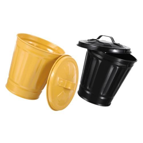 TOGEVAL 2 Stück Kleiner Tischmülleimer mit Deckel Schwarz und Stabiler Desktop Abfalleimer für Schlafzimmer Wohnzimmer und Schreibtisch Multifunktional als Papierkorb oder Stiftehalter TOGEVAL 2 Stück Kleiner Tischmülleimer mit Deckel Schwarz und Stabiler Desktop Abfalleimer für Schlafzimmer Wohnzimmer und Schreibtisch Multifunktional als Papierkorb oder Stiftehalter von TOGEVAL