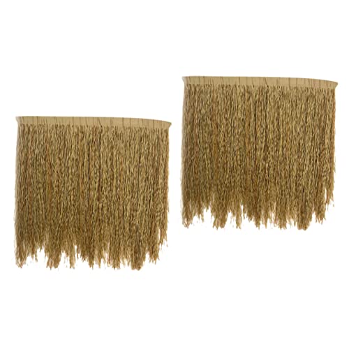 TOGEVAL 2 Stück Künstliches Strohdach Wetterfestes UV beständiges Garten dachpaneel Realistische Simulation Pflegeleicht Vielseitig für Pavillon Terrasse Rustikal dekor von TOGEVAL
