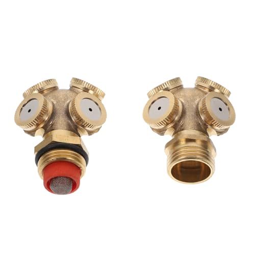 TOGEVAL 2 Stück Kupfer Garten Sprinkler Langlebige Bewässerungsdüsen mit Sprühkopf Widerstandsfähig für Pflanzenbewässerung im Garten und Landwirtschaft für Grünflächen und Saatgutpflege von TOGEVAL